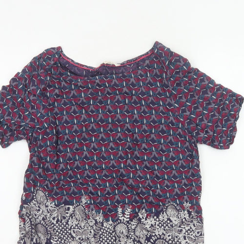 White Stuff Women’s Multicoloured Size 10 Floral Short Sleeve Blouse