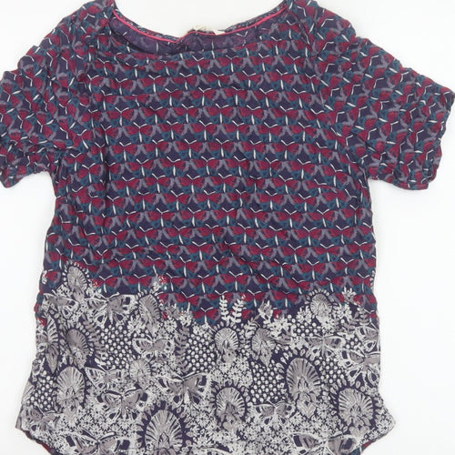 White Stuff Women’s Multicoloured Size 10 Floral Short Sleeve Blouse