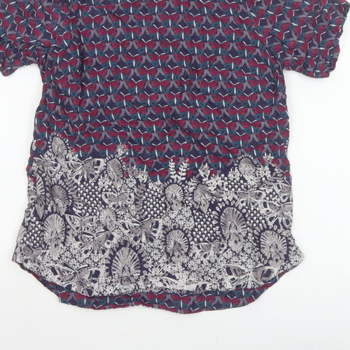 White Stuff Women’s Multicoloured Size 10 Floral Short Sleeve Blouse