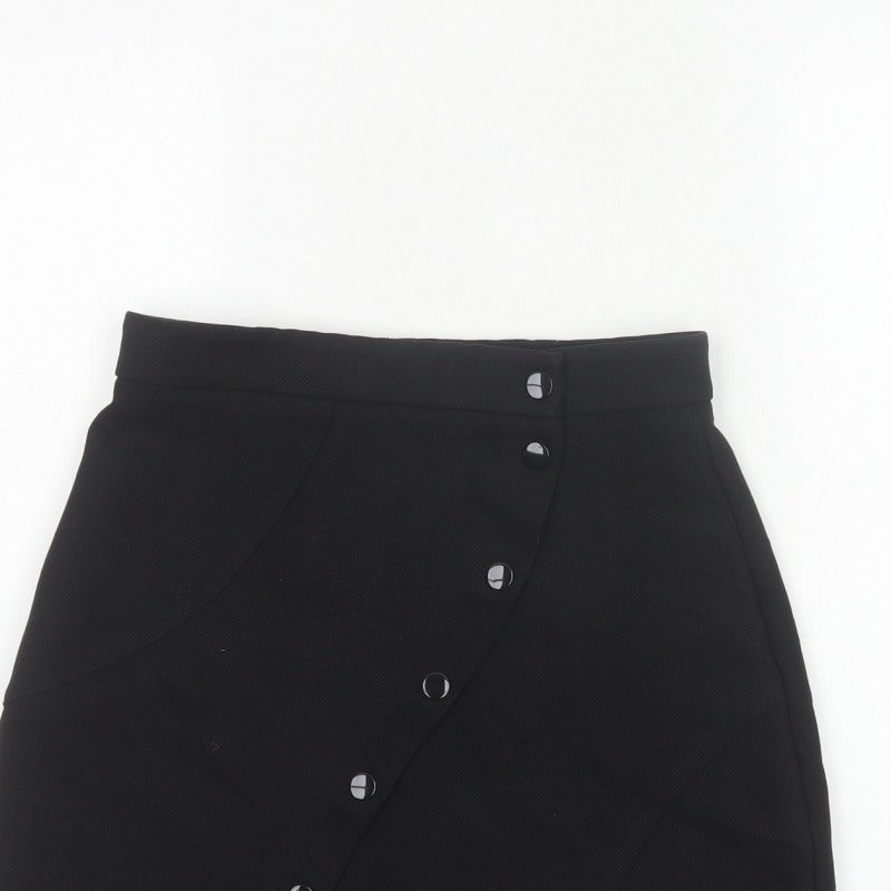 & Other Stories Women’s Black UK 8 High Rise Wrap Mini Skirt