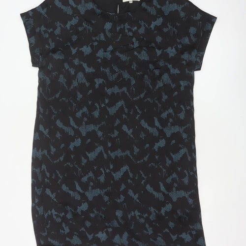 Selected Femme Women Black Blue UK 8 Sheath Dress Geometric Short Sleeve