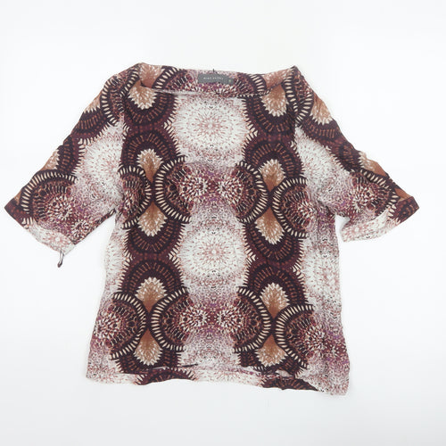 Mint Velvet Women’s Multicoloured UK 12 Kimono Sleeve Geometric Blouse