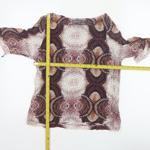 Mint Velvet Women’s Multicoloured UK 12 Kimono Sleeve Geometric Blouse