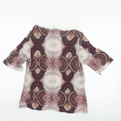 Mint Velvet Women’s Multicoloured UK 12 Kimono Sleeve Geometric Blouse