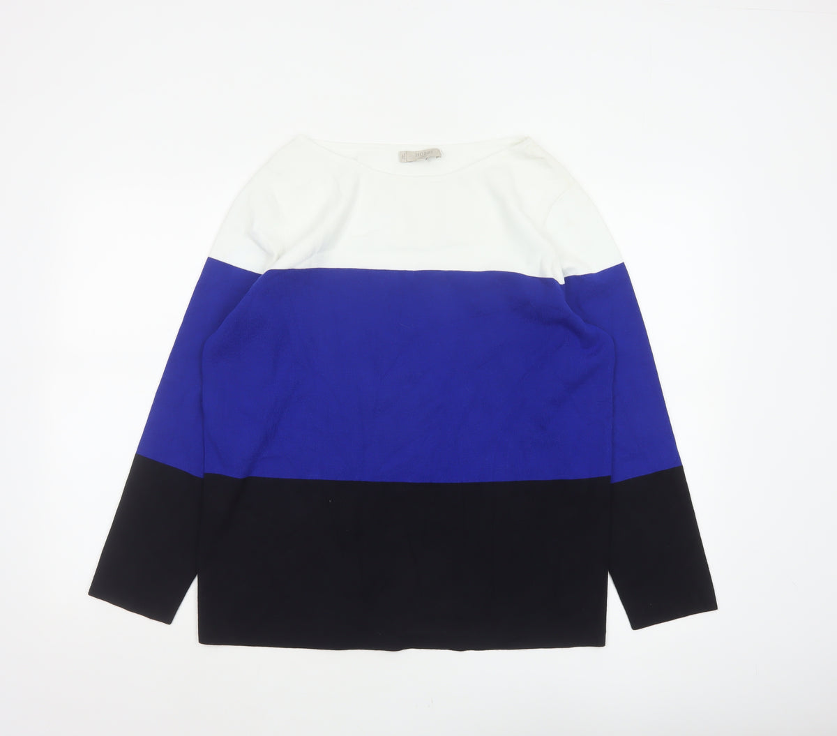 Back view of Hobbs Women Multicoloured XL Colour Block Knit Boat Neck jumper