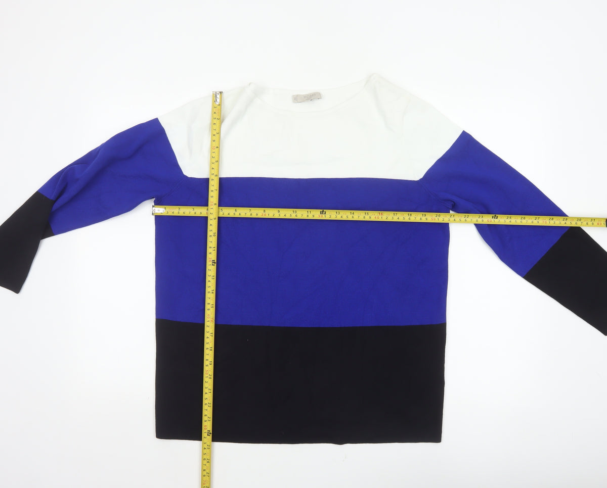 Close-up detail of Hobbs Women Multicoloured XL Colour Block Knit Boat Neck jumper