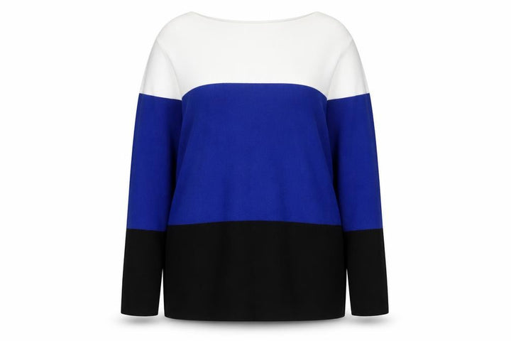 Hobbs Women Multicoloured XL Colour Block Knit Boat Neck Pullover Jumper