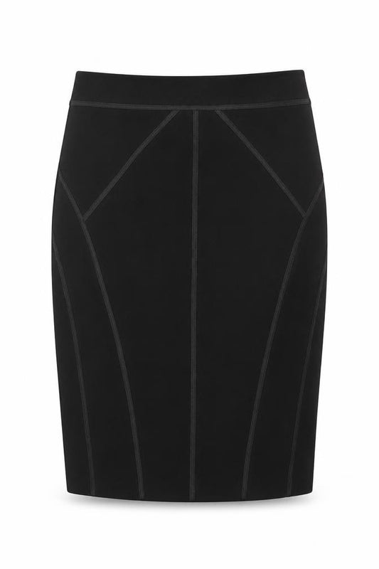 Autograph Women Black UK 14 Straight Pencil Knee Skirt Stretch Zip