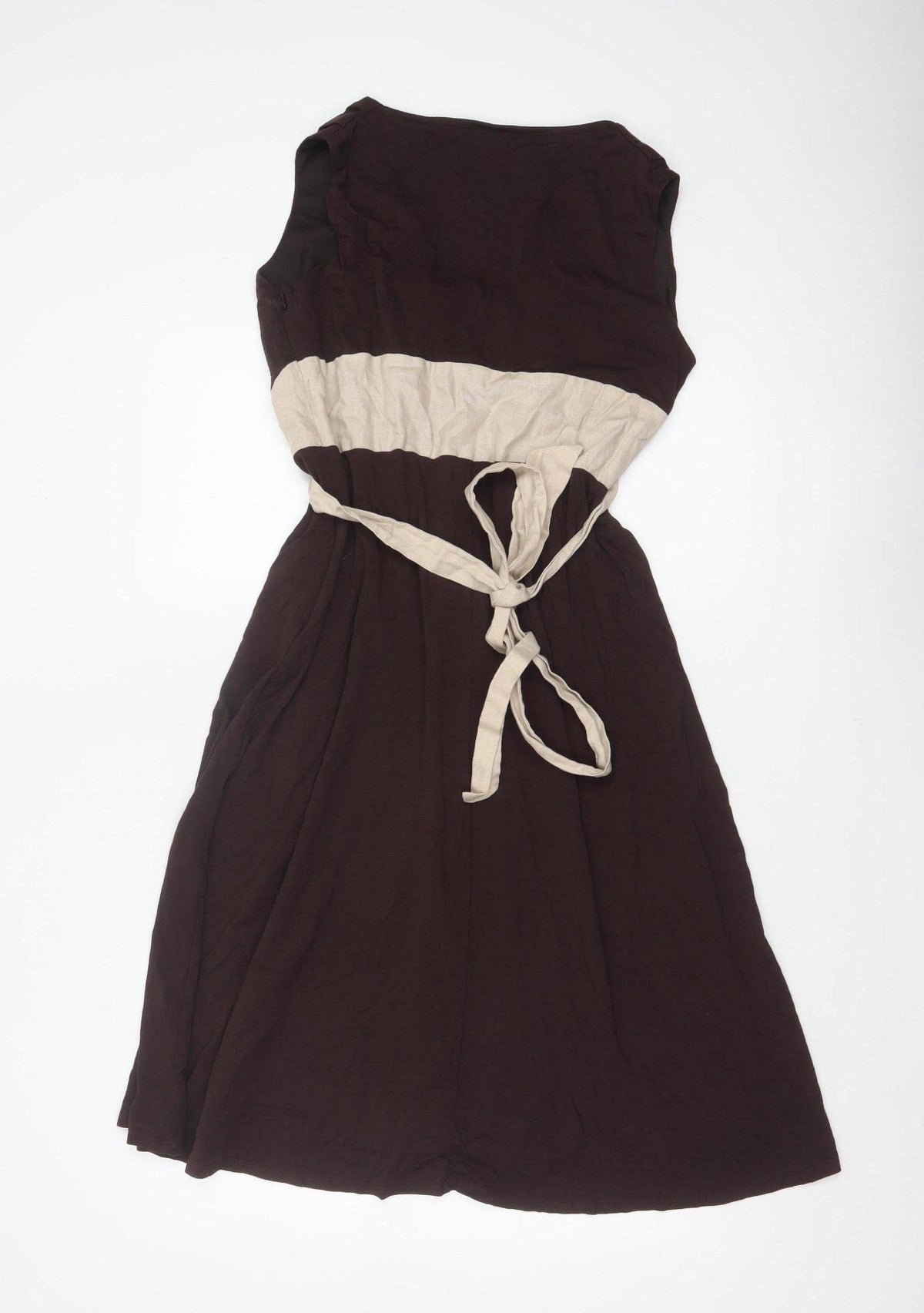 Betty Jackson Black Women’s Brown Beige UK 14 Fit & Flare Knee Dress