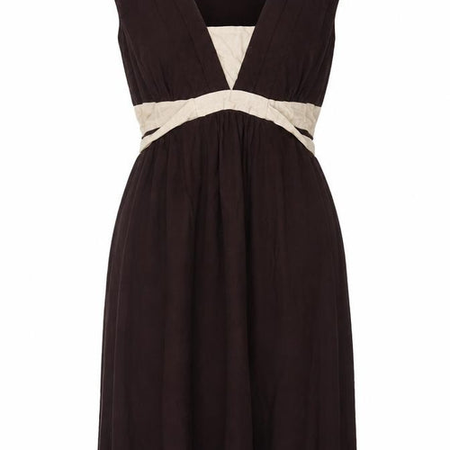 Betty Jackson Black Women’s Brown Beige UK 14 Fit & Flare Knee Dress
