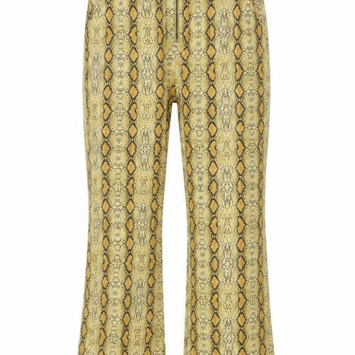 ASOS Women’s Yellow Snake Print Flared Trousers UK 6 High Rise
