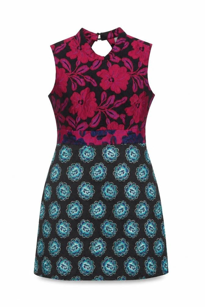 ASOS Women Black Floral A-Line Halter Party Dress UK 10