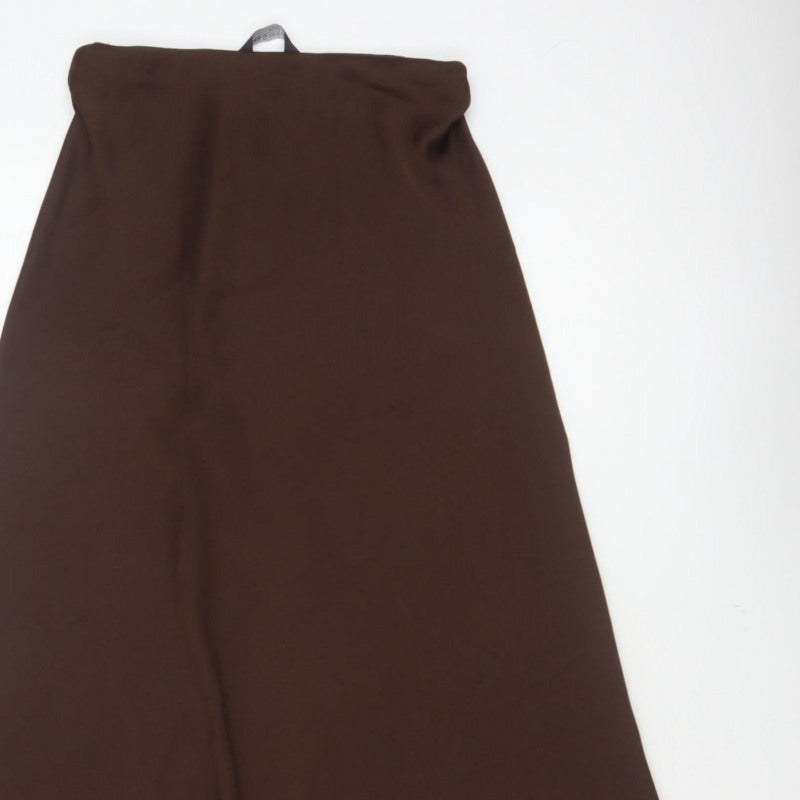 Marks and Spencer Women Brown UK 8 A-Line Long Maxi Skirt