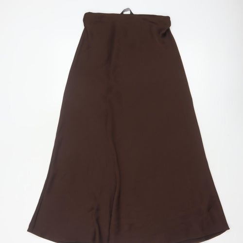 Marks and Spencer Women Brown UK 8 A-Line Long Maxi Skirt