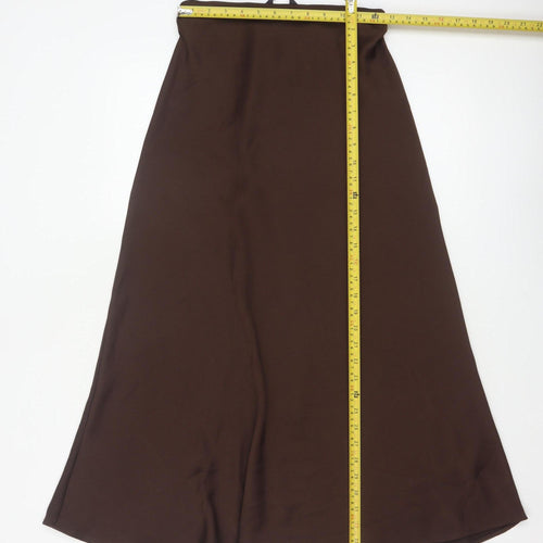 Marks and Spencer Women Brown UK 8 A-Line Long Maxi Skirt