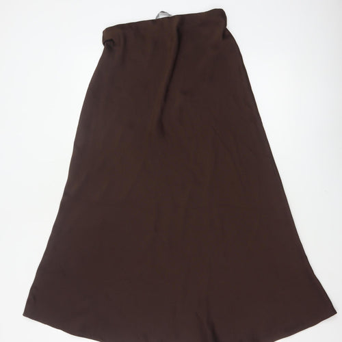 Marks and Spencer Women Brown UK 8 A-Line Long Maxi Skirt
