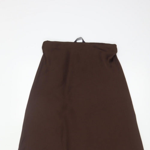 Marks and Spencer Women Brown UK 8 A-Line Long Maxi Skirt