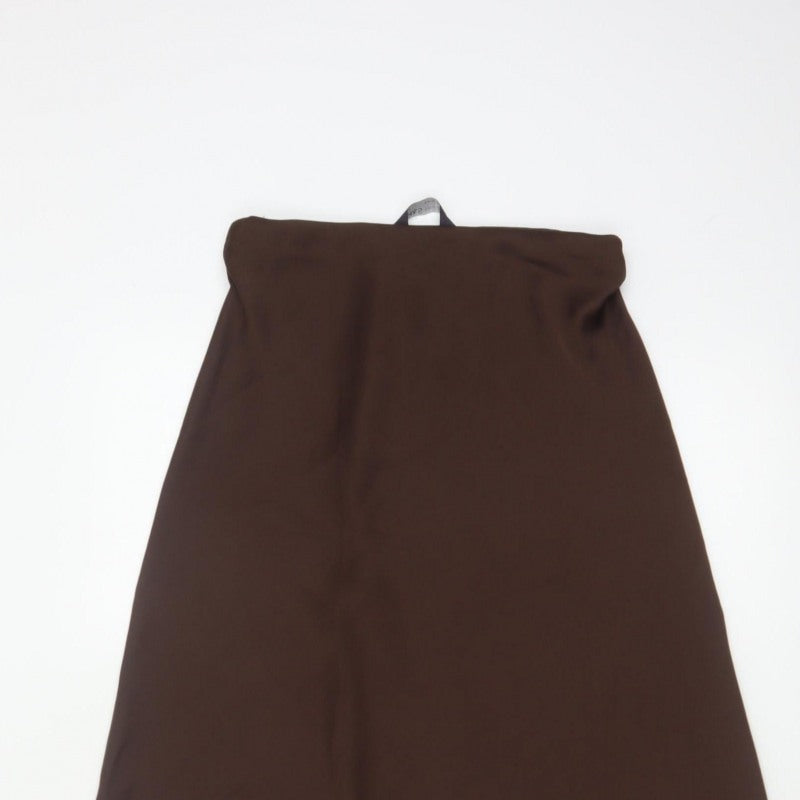 Marks and Spencer Women Brown UK 8 A-Line Long Maxi Skirt