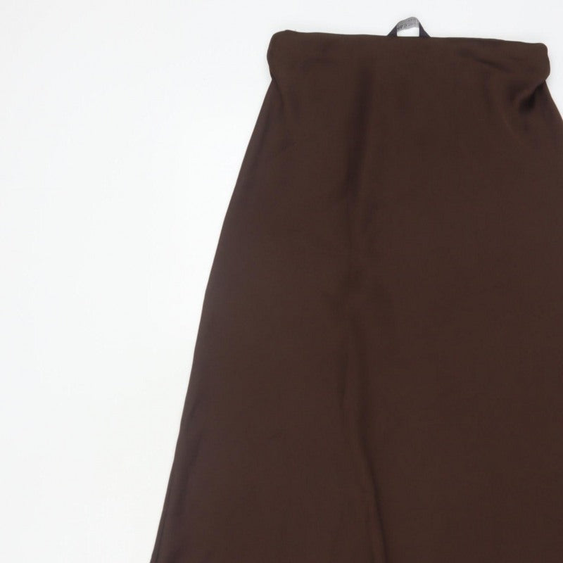 Marks and Spencer Women Brown UK 8 A-Line Long Maxi Skirt