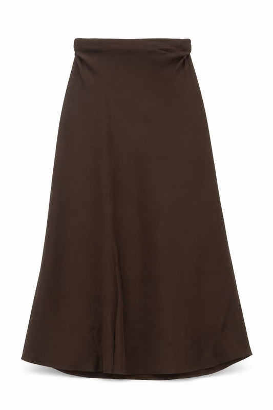 Marks and Spencer Women Brown UK 8 A-Line Long Maxi Skirt