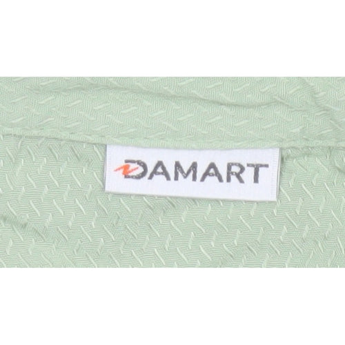 Damart Women Green UK 16 Basic Collared Button-Up Long Sleeve Blouse