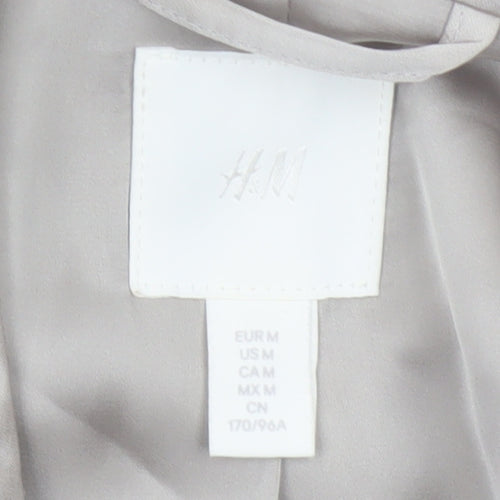 H&M Women’s Beige Size M UK 12 Long Single-Breasted Blazer