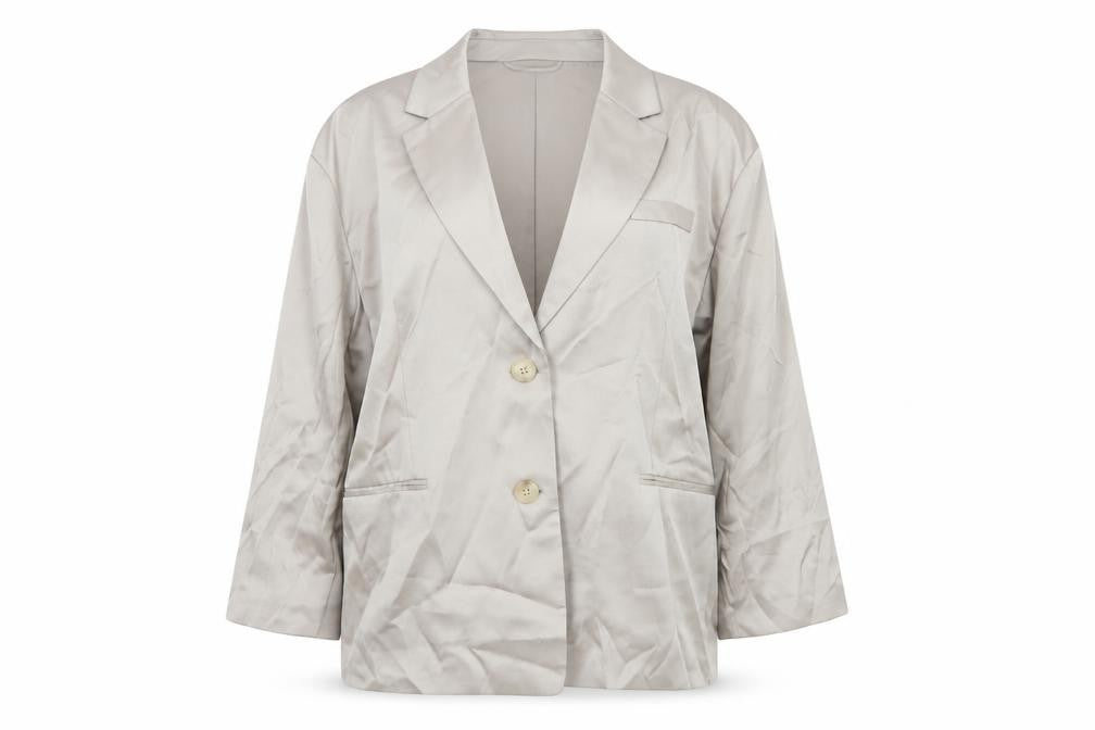 H&M Women’s Beige Size M UK 12 Long Single-Breasted Blazer