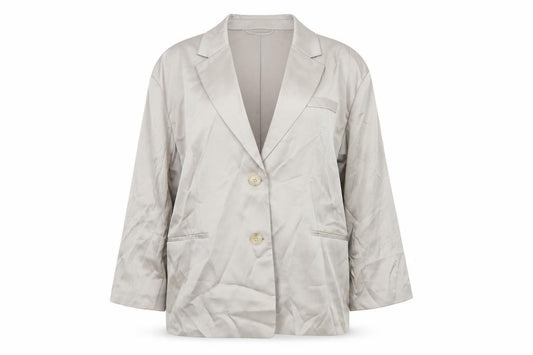 H&M Women’s Beige Size M UK 12 Long Single-Breasted Blazer