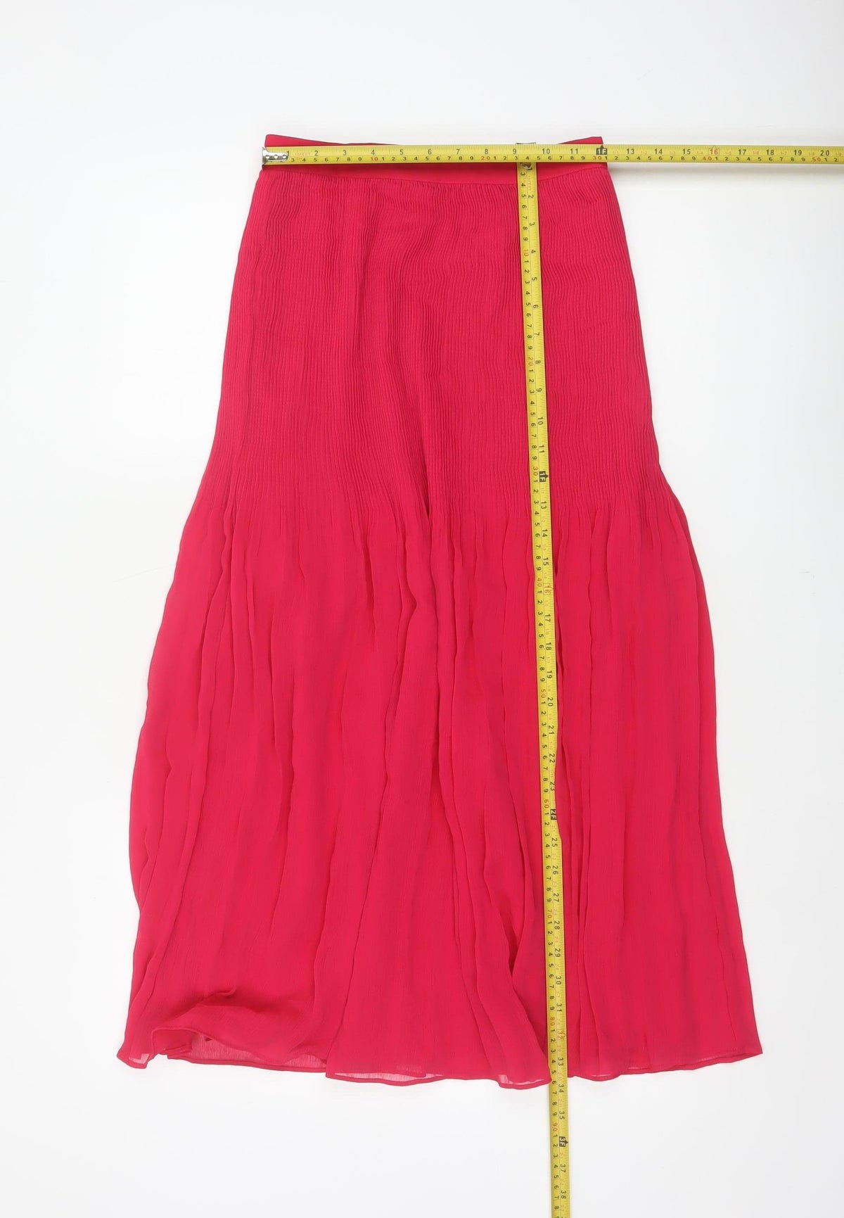 Marks and Spencer Women Pink UK 6 Long Pleated Flare Chiffon Skirt