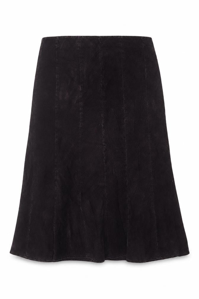 Essence Women Black Cotton Herringbone Flare Midi Skirt UK 16