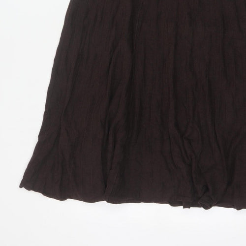 Marks & Spencer Women Black UK 14 Long A-Line Stretch Skirt