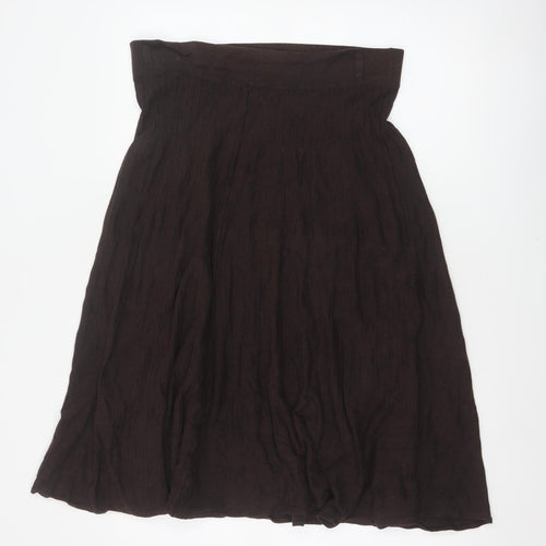 Marks & Spencer Women Black UK 14 Long A-Line Stretch Skirt