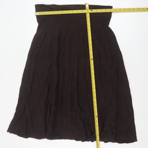 Marks & Spencer Women Black UK 14 Long A-Line Stretch Skirt