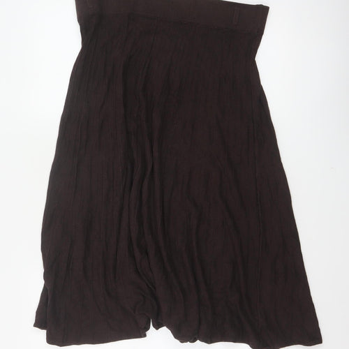 Marks & Spencer Women Black UK 14 Long A-Line Stretch Skirt