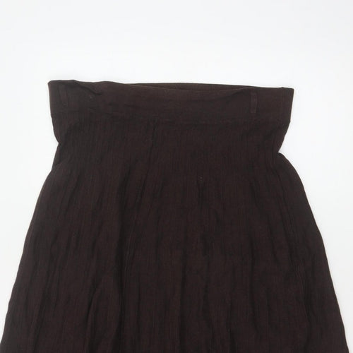 Marks & Spencer Women Black UK 14 Long A-Line Stretch Skirt