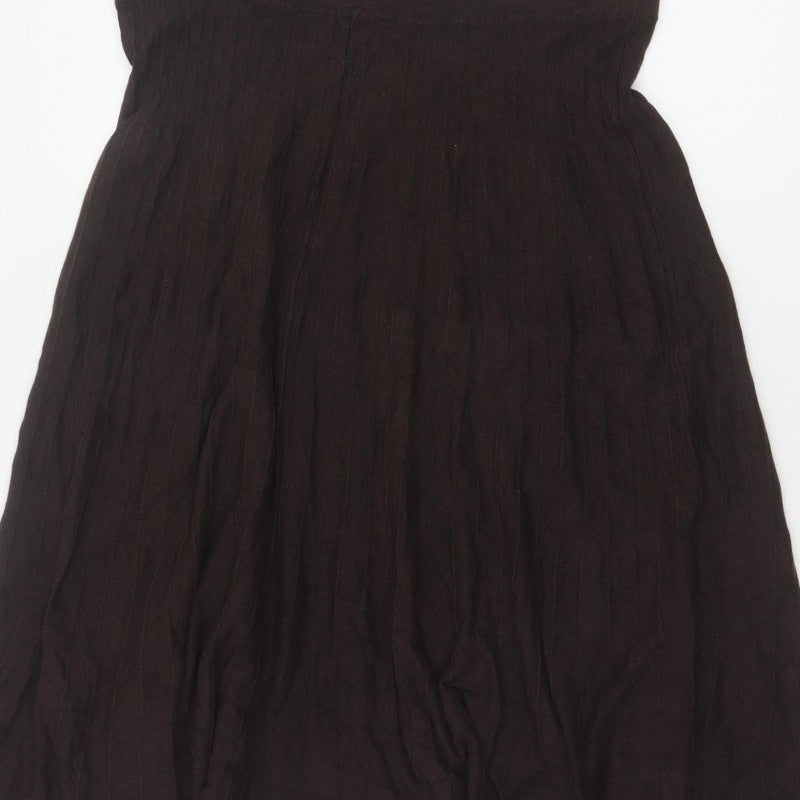 Marks & Spencer Women Black UK 14 Long A-Line Stretch Skirt