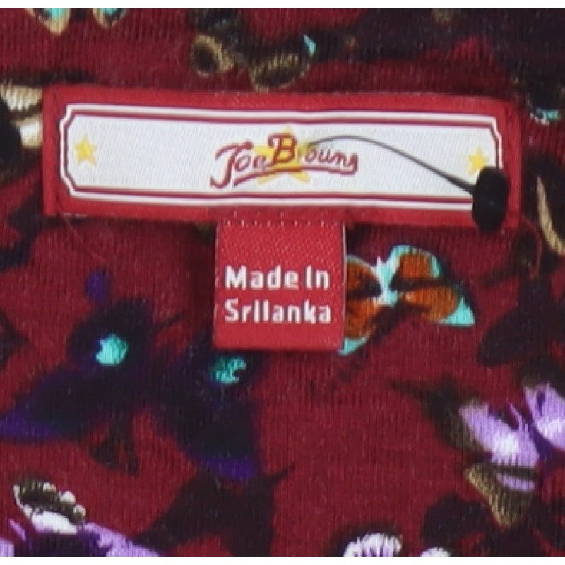 Joe Browns Women’s Red Butterfly Print V-Neck Sheath Dress UK 14