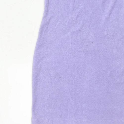 Juicy Couture Women’s Purple XS Velour Halter Bodycon Mini Dress