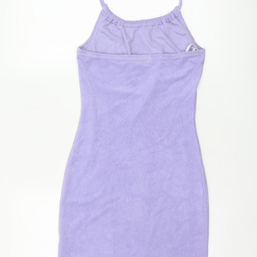 Juicy Couture Women’s Purple XS Velour Halter Bodycon Mini Dress