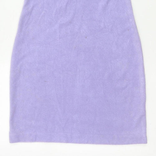 Juicy Couture Women’s Purple XS Velour Halter Bodycon Mini Dress