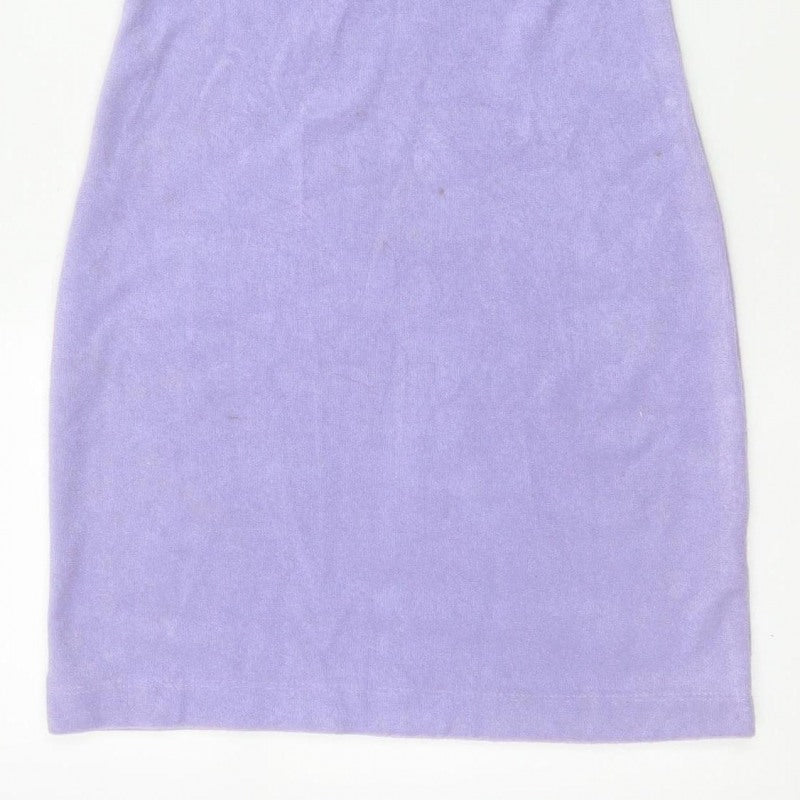 Juicy Couture Women’s Purple XS Velour Halter Bodycon Mini Dress