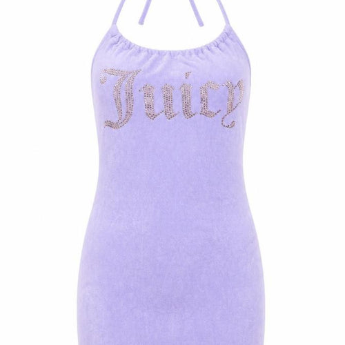 Juicy Couture Women’s Purple XS Velour Halter Bodycon Mini Dress