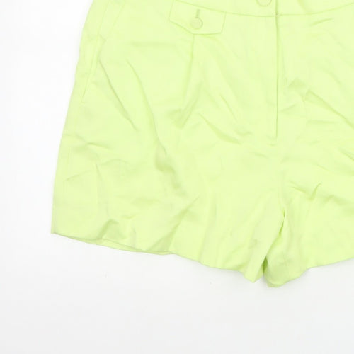 Marks & Spencer Women Yellow Size 16 Regular Tailored Shorts Pockets