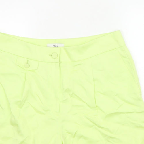 Marks & Spencer Women Yellow Size 16 Regular Tailored Shorts Pockets