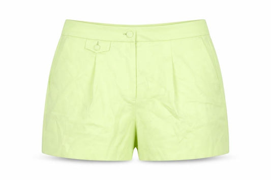 Front view of Marks & Spencer Women Yellow, size 16, Regular Tailored Shorts Pockets