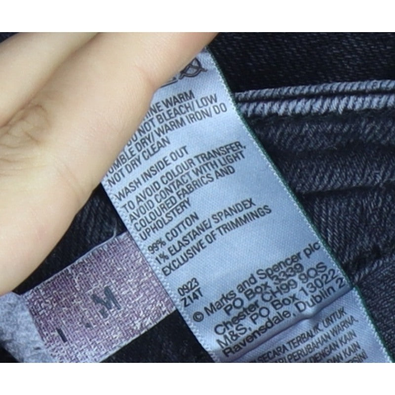 Marks and Spencer Women’s Black Straight Jeans UK 18 Regular Stretch