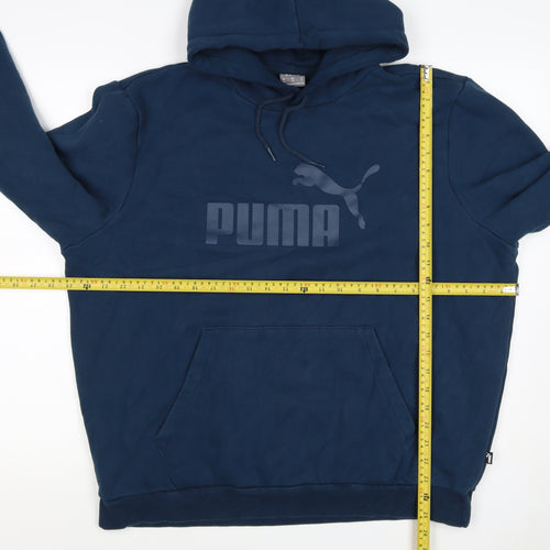 Puma Men's Blue XL Pullover Hoodie Logo Graphic Kangaroo Pocket