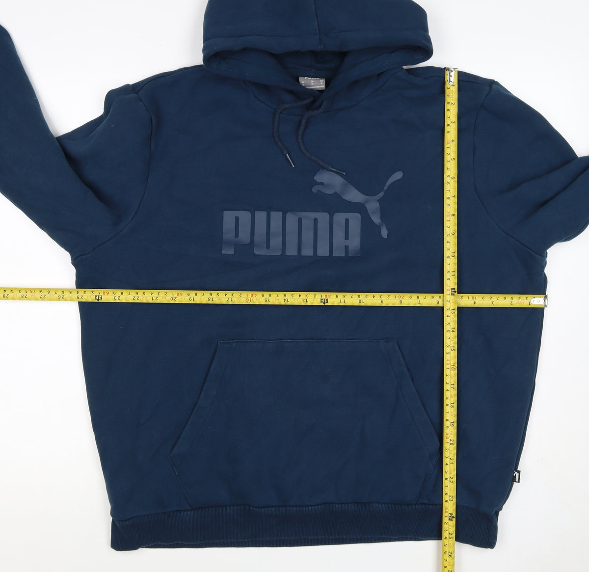 Puma Men's Blue XL Pullover Hoodie Logo Graphic Kangaroo Pocket