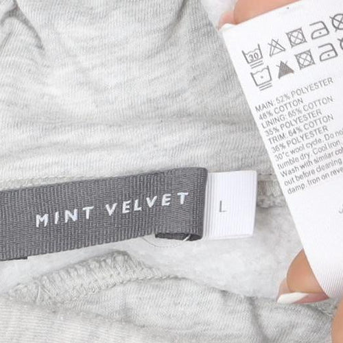 Mint Velvet Women’s Grey L Pullover Hoodie Colourblock Pockets