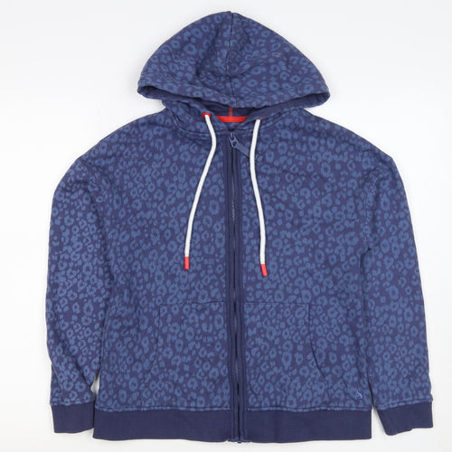 Joules Women’s Blue Leopard Print Full Zip Hoodie UK 8